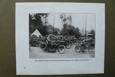 Blatt Ansicht Englische Motorrad Maschinengewehr Abteilung 1914-1918 Technik MG WK 1 Weltkrieg